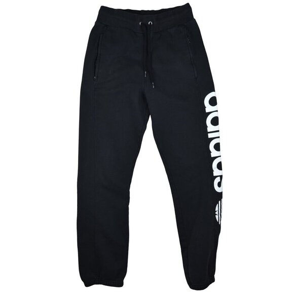 Adidas Men's Sweatpants Joggers Big Side Logo Black Size Small *Missing one zip* - Picture 1 of 10